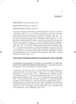 Indice Finanza pubblica e federalismo