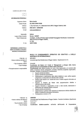 Curriculum - Università degli Studi Mediterranea