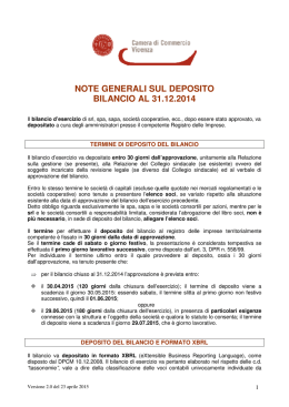 Deposito Bilancio XBRL 2015