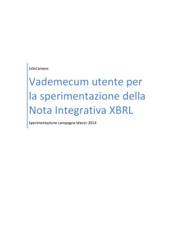Vademecum utente per la sperimentazione della