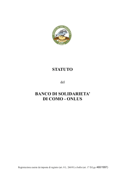 Statuto - Banco di Solidariet&agrave; di Como