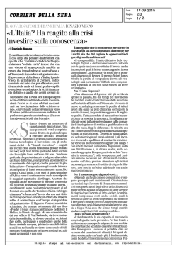 l`italia? ha reagito alla crisi