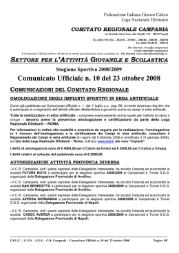 CU n. 10 LND - SGC del 23.10. 2008 - FIGC