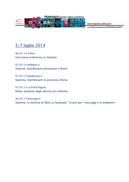 Rassegna 5/7 Luglio 2014 - Centro Nazionale Trapianti