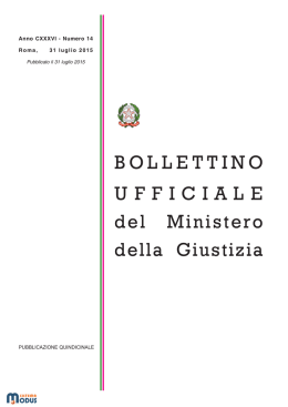 BOLLETTINO UFFICIALE del Ministero della Giustizia
