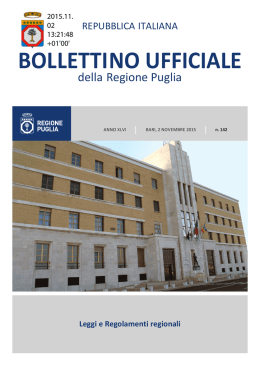 Bollettino Ufficiale della Regione Puglia n. 142 del 2 11 2015