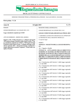 legge comunitaria regionale n&deg;9/2015.