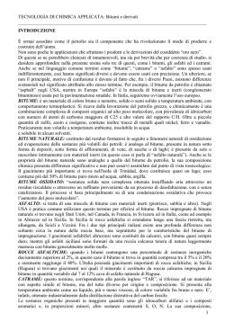 TECNOLOGIA DI CHIMICA APPLICATA: Bitumi e derivati