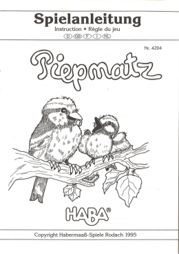 Page 1 Spielanleitung Instruction &deg; R&egrave;gle du jeu &reg;@&reg;&reg;&reg; &szlig;