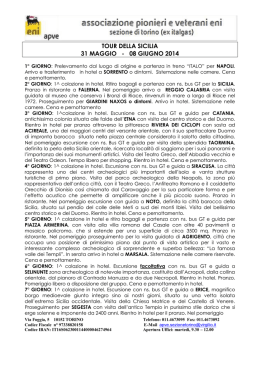 Tour della Sicilia da 31.5 a 8.6.2014 Sez Torino