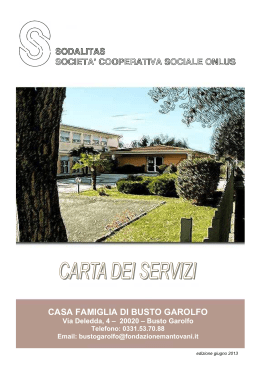 Carta dei servizi RSA Busto Garolfo