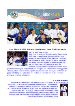 Judo, Mondiali 2015: il bilancio degli Azzurri, bene Giuffrida e Verde