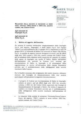 Relazione Baker Tilly Revisa ex artt. 2501 bis e