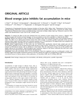 Blood orange juice inhibits fat accumulation in mice