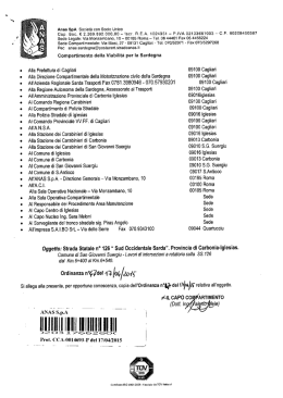 ordinanza n 47 - Anas spa - Provincia di Carbonia Iglesias