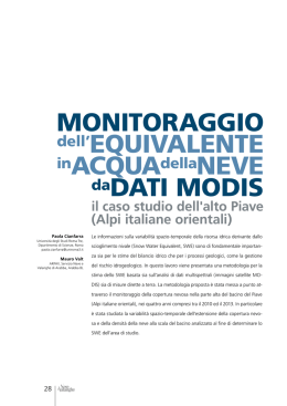 Monitoraggio dell`equivalente in acqua della neve da dati