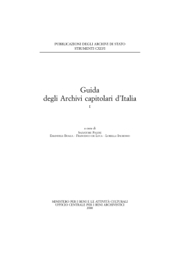 Guida degli Archivi capitolari d`Italia. I
