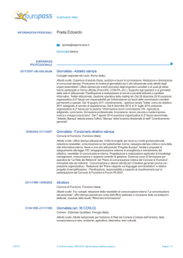 Curriculum Vitae - Consiglio Regionale del Lazio