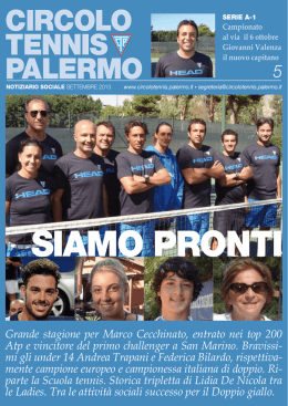 Mese di Settembre Anno 2013 - Circolo del Tennis Palermo