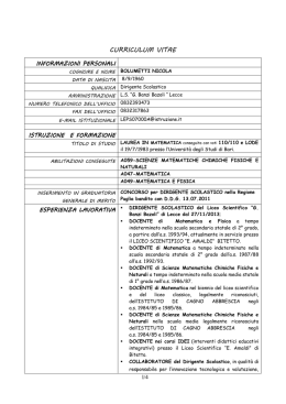 curriculum vitae - Liceo Scientifico G. Banzi Bazoli