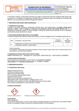 Scheda di sicurezza del calcestruzzo preconfezionato