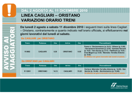 linea cagliari &ndash; oristano variazioni orario treni