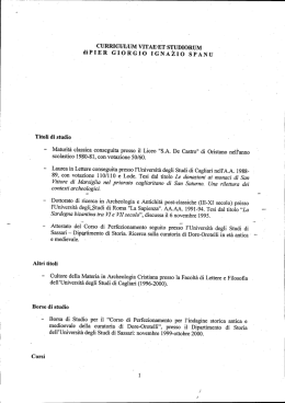 CV Spanu Piergiorgio - Universit&agrave; degli studi di Cagliari.
