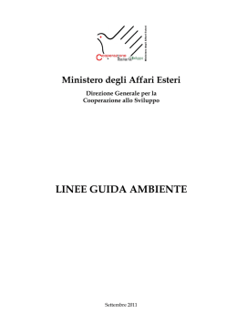 Linee Guida Ambiente Dgcs - Cooperazione Italiana allo Sviluppo