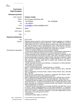 Curriculum Vitae Europass - Ministero degli Affari Esteri