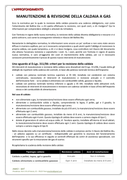 MANUTENZIONE & REVISIONE DELLA CALDAIA A GAS - anaci