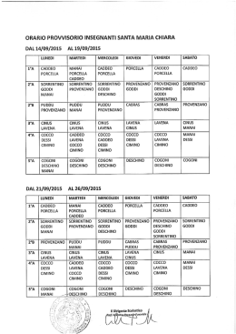 Orario provvisorio Scuola Primaria S. Maria Chiara