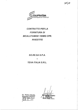 C ON TRA TTD PER LA FORNITURA DI