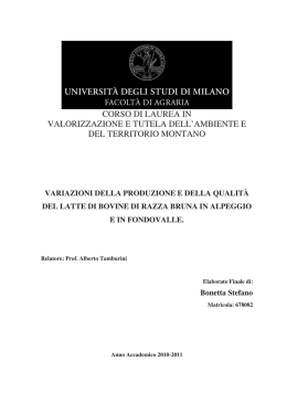 corso di laurea in valorizzazione e tutela dell`ambiente e del