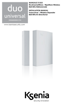 MANUALE D`USO Ricetrasmettitore / Ripetitore Wireless