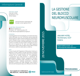 LA GESTIONE DEL BLOCCO NEUROMUSCOLARE