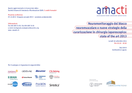 Neuromonitoraggio del blocco neuromuscolare e nuove