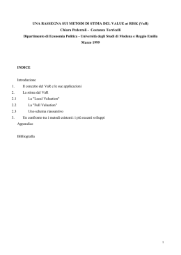 VaR - Universit&agrave; degli studi di Modena e Reggio Emilia