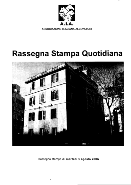 id Rassegna Stampa Quot - AIA - Associazione Italiana Allevatori