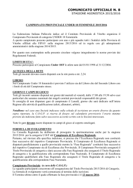8 Indizione U18F 2015-2016 - Fipav Comitato di Viterbo