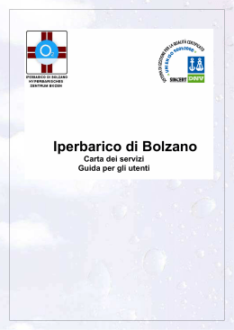 Carta dei servizi. - Iperbarico Bolzano