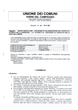 Delibera 4-2008 - Unione dei Comuni Terre del Campidano