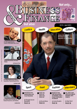 Not only... but also: - Seychelles Magazine Business & Finance