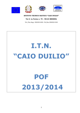 I.T.N. &ldquo;CAIO DUILIO&rdquo; POF 2013/2014 - Istituto Tecnico Nautico "Caio