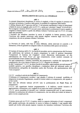 Allegato A Deliberazione Regolamento caccia al cinghiale