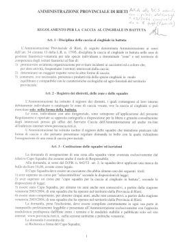 Art. Il »- Disciplina della caccia al cinghiale in