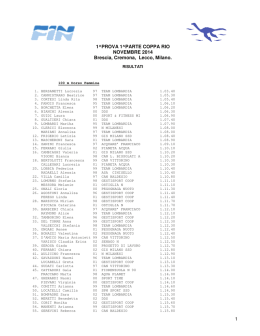 1&deg;Prova 1&deg;Parte Coppa Rio - La squadra di nuoto Gestisport