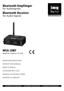 Bluetooth-Empfänger Bluetooth Receiver WSA-20BT
