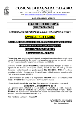 CALCOLO IUC 2014 - Comune di Bagnara Calabra