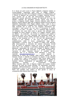 comunicato stampa - CISL Reggio Calabria