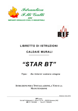Libretto istruzioni Caldaia Star BT